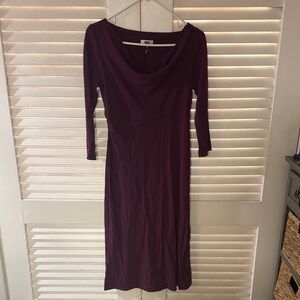Diane Von Furstenberg Deep Purple Long Sleeve Dress-says size 10- but6